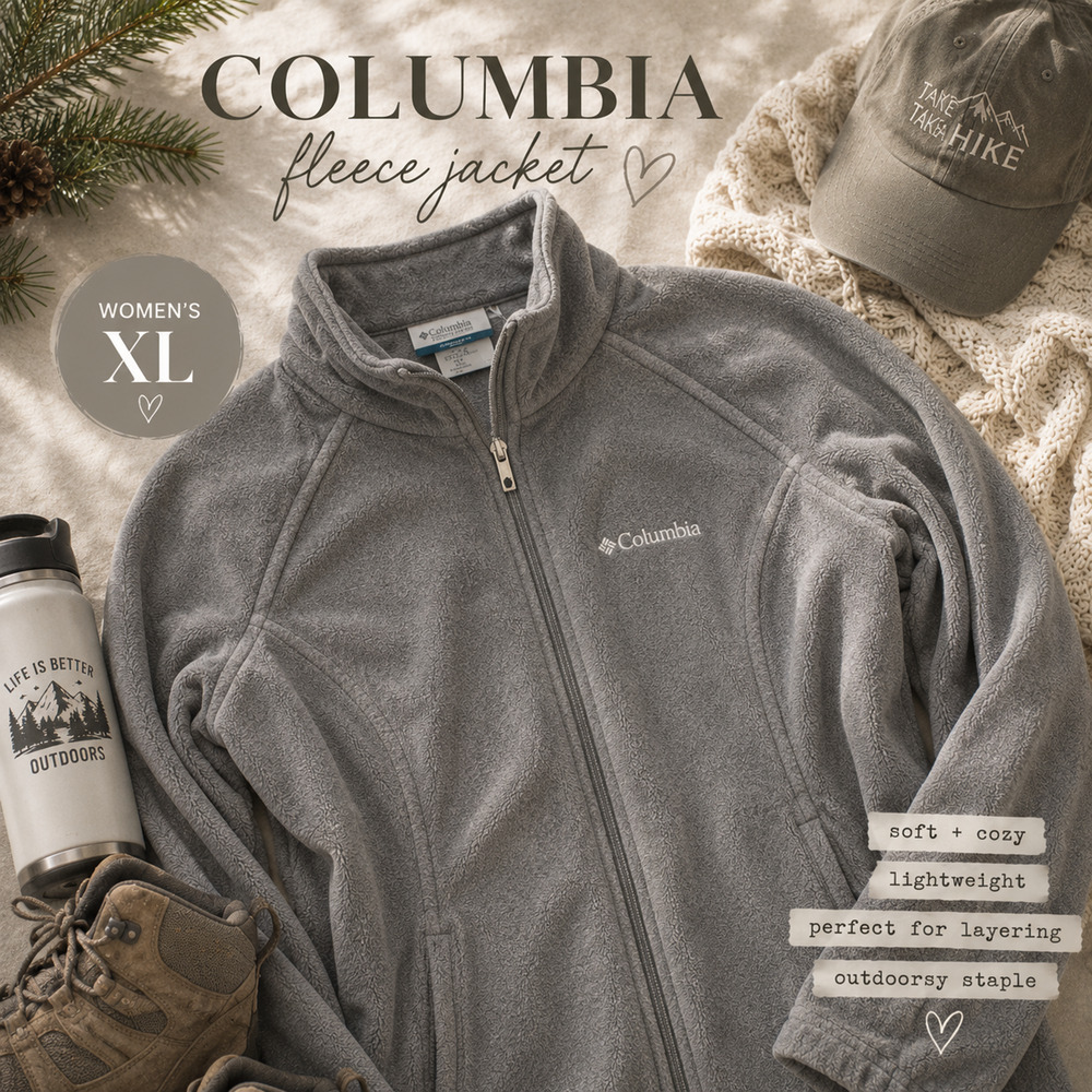 Columbia Black Full Zip Fleece Jacket Women’s XL Soft Lightweight Outdoor Jacket